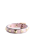 The Rockstud Leather Bracelet Pink