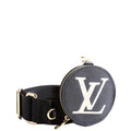 Bandouliere Jaquard With Bicolor Empreinte Round Coin Purse Black