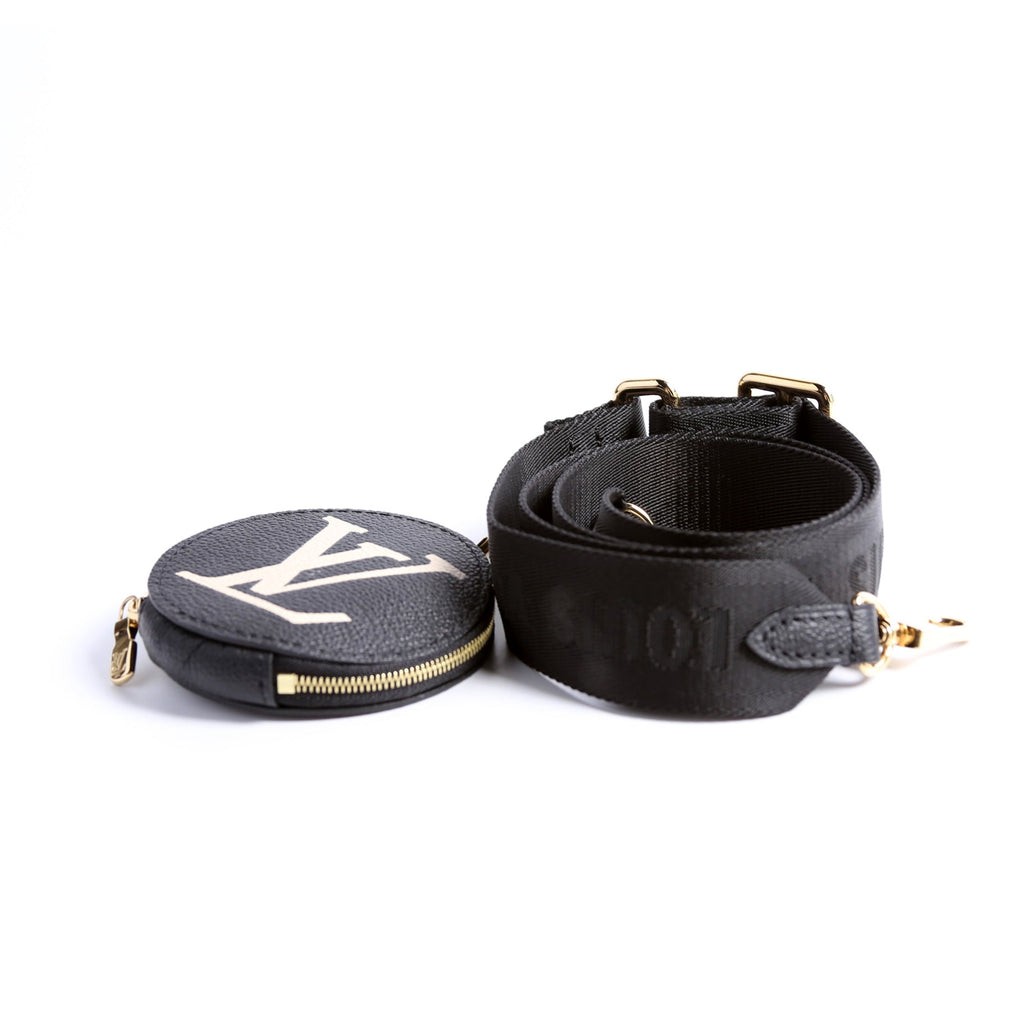 Bandouliere Jaquard With Bicolor Empreinte Round Coin Purse Black