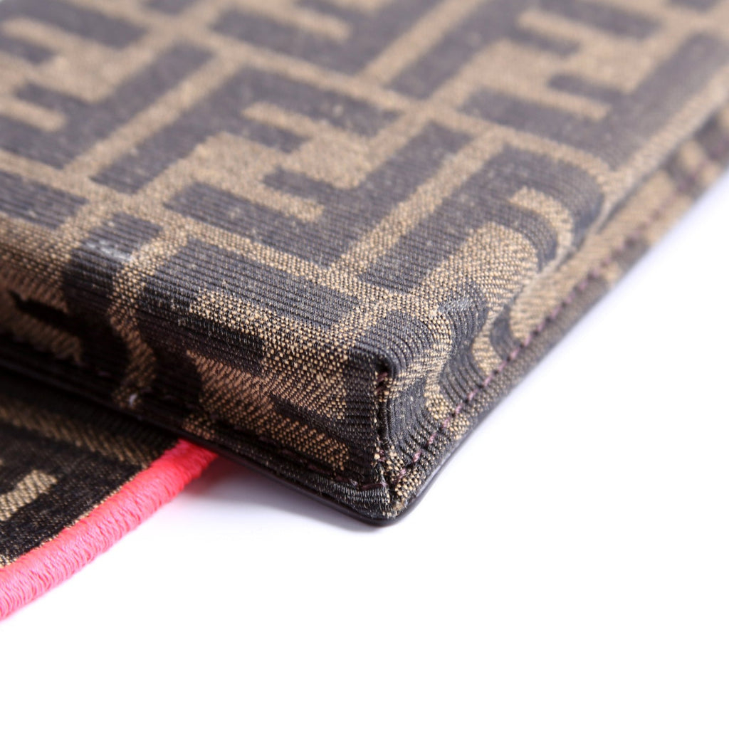 8AV132 Strap You With Phone Pouch Zucca Fabric Brown/Pink