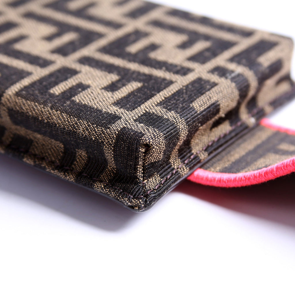 8AV132 Strap You With Phone Pouch Zucca Fabric Brown/Pink