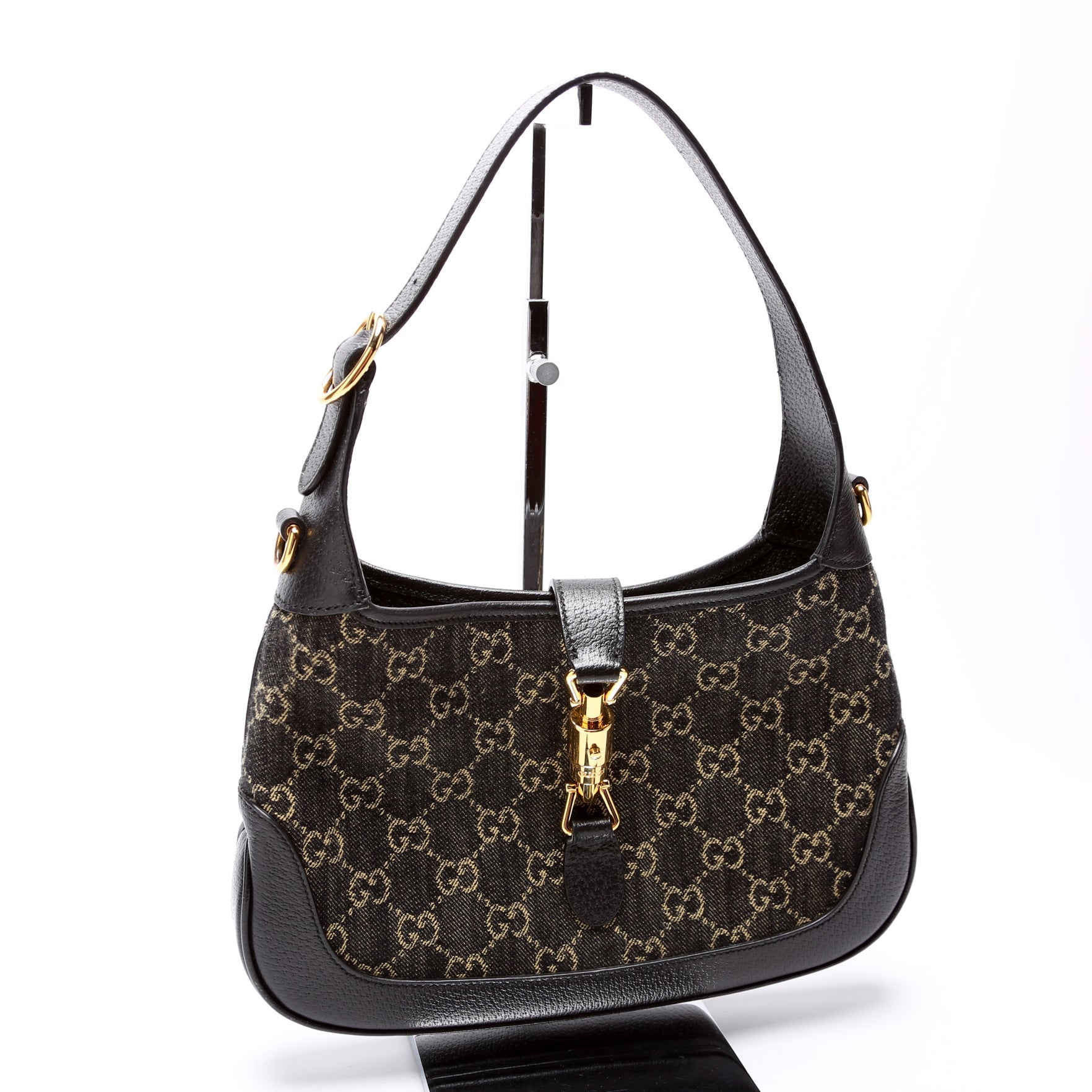 678843 GG Canvas 1961 Jackie Hobo Small Black
