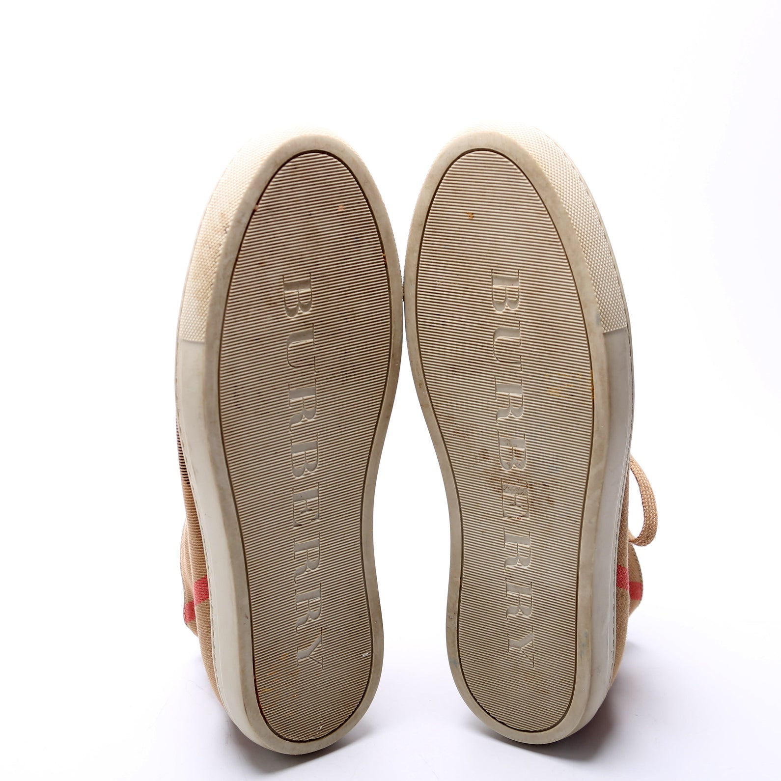 Check/Leather Mid Top Sneakers Size 37