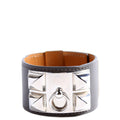 Collier De Chien Swift Leather Bracelet Black/Silver