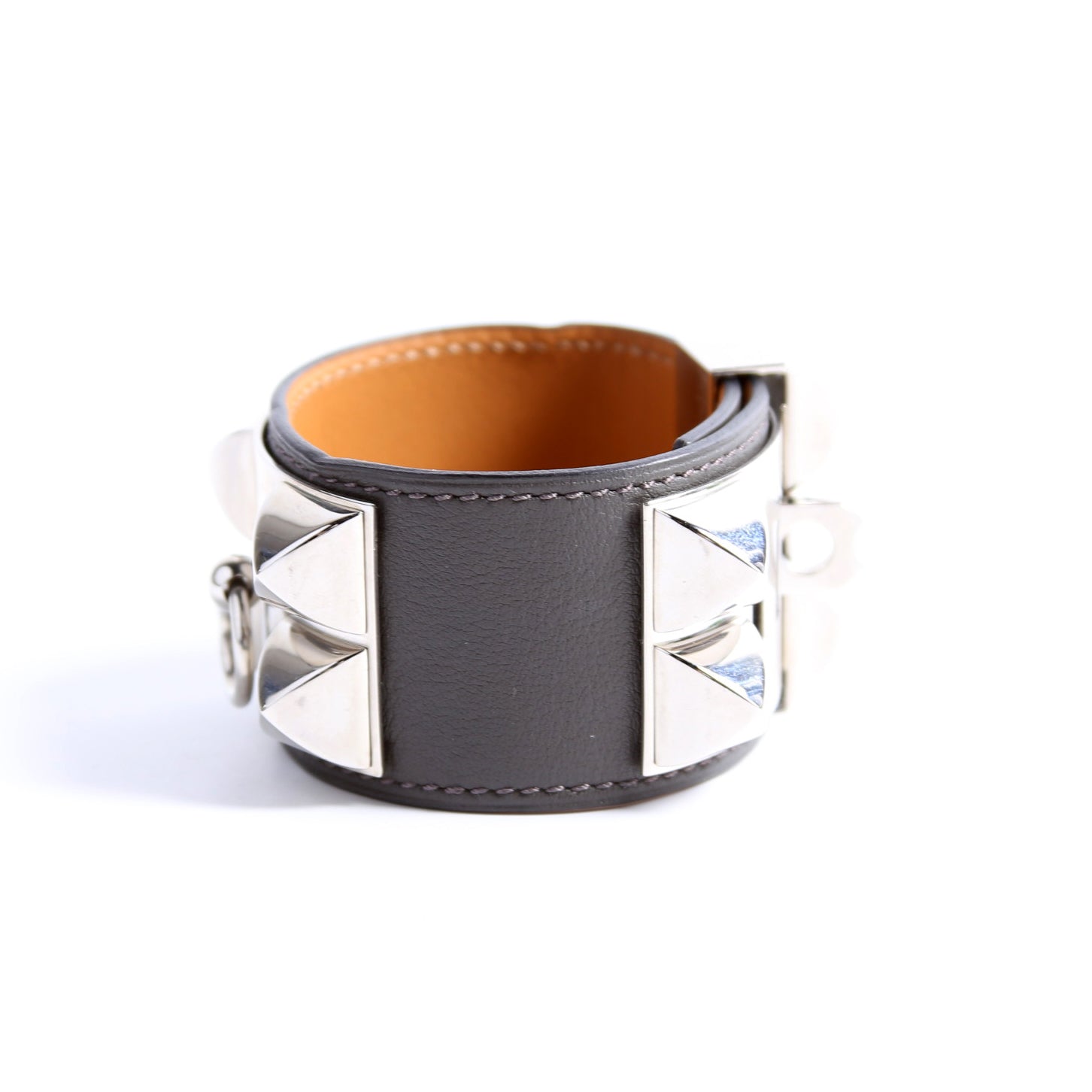 Collier De Chien Swift Leather Bracelet Black/Silver