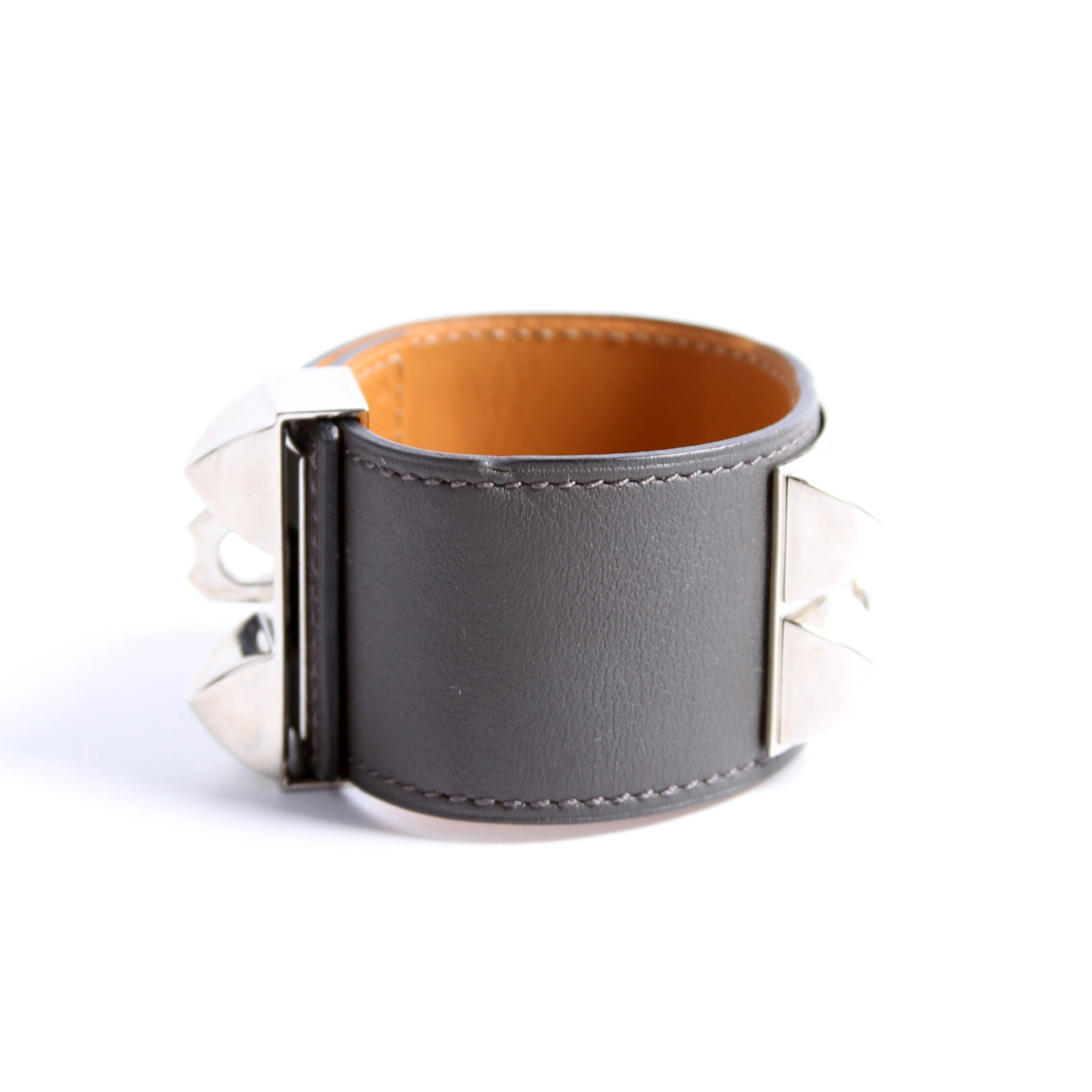 Collier De Chien Swift Leather Bracelet Black/Silver