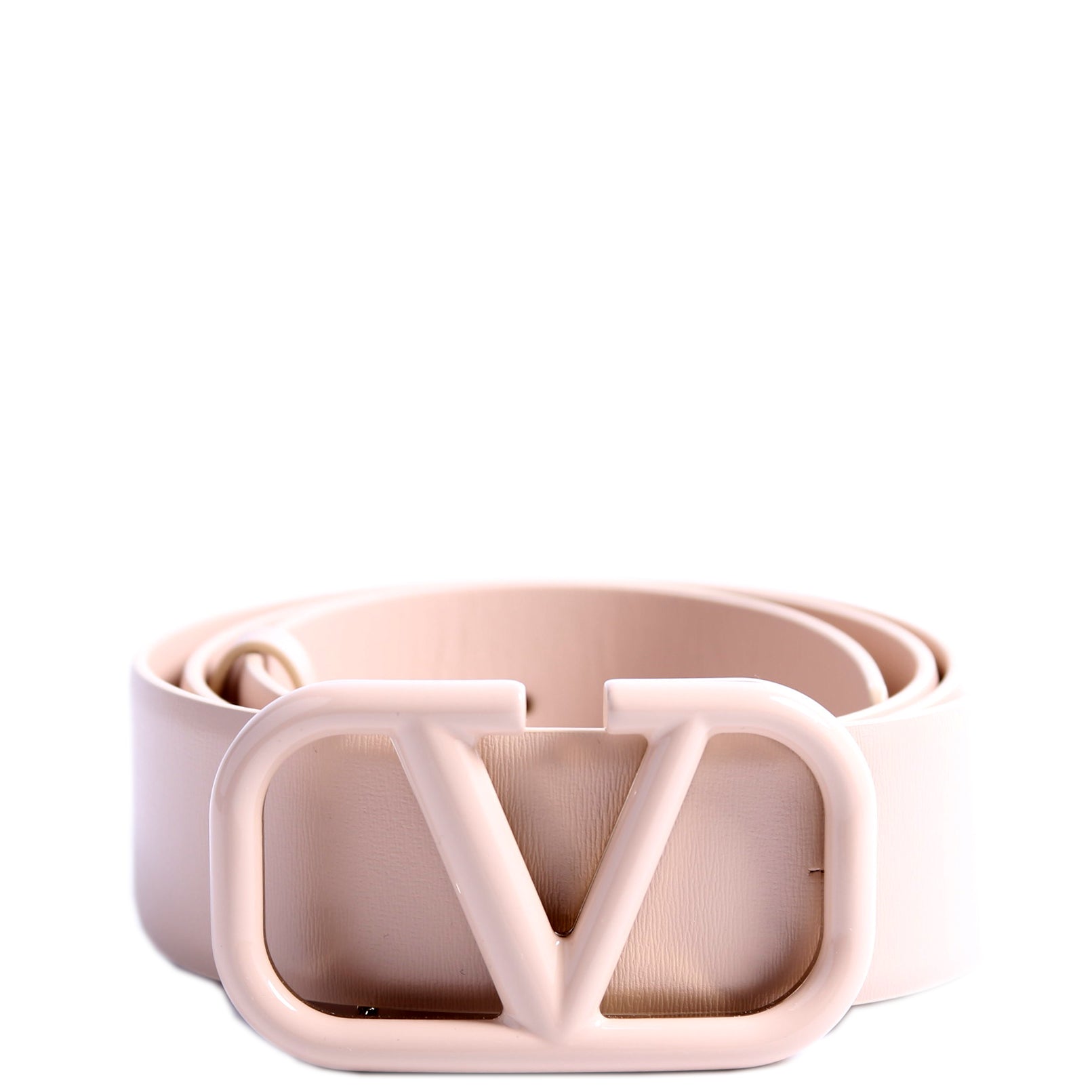 VLogo Thin Leather Belt Size 85/34 Beige