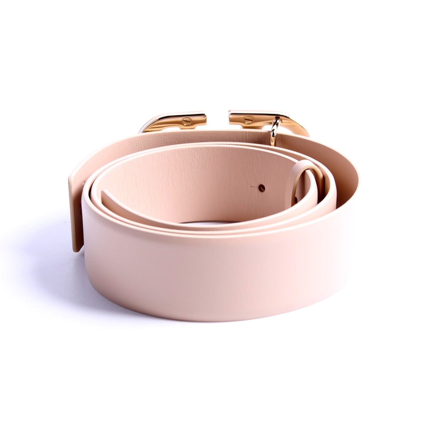 VLogo Thin Leather Belt Size 85/34 Beige