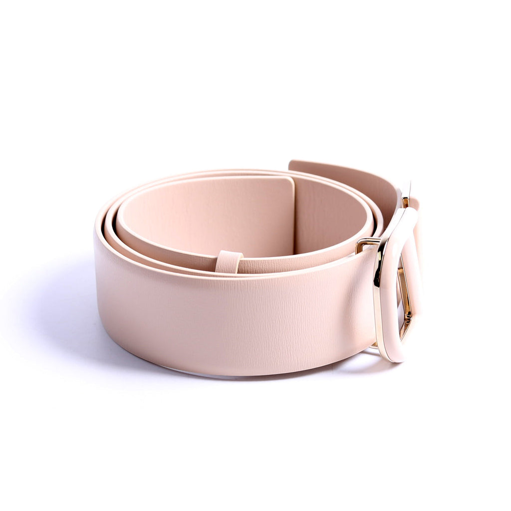 VLogo Thin Leather Belt Size 85/34 Beige