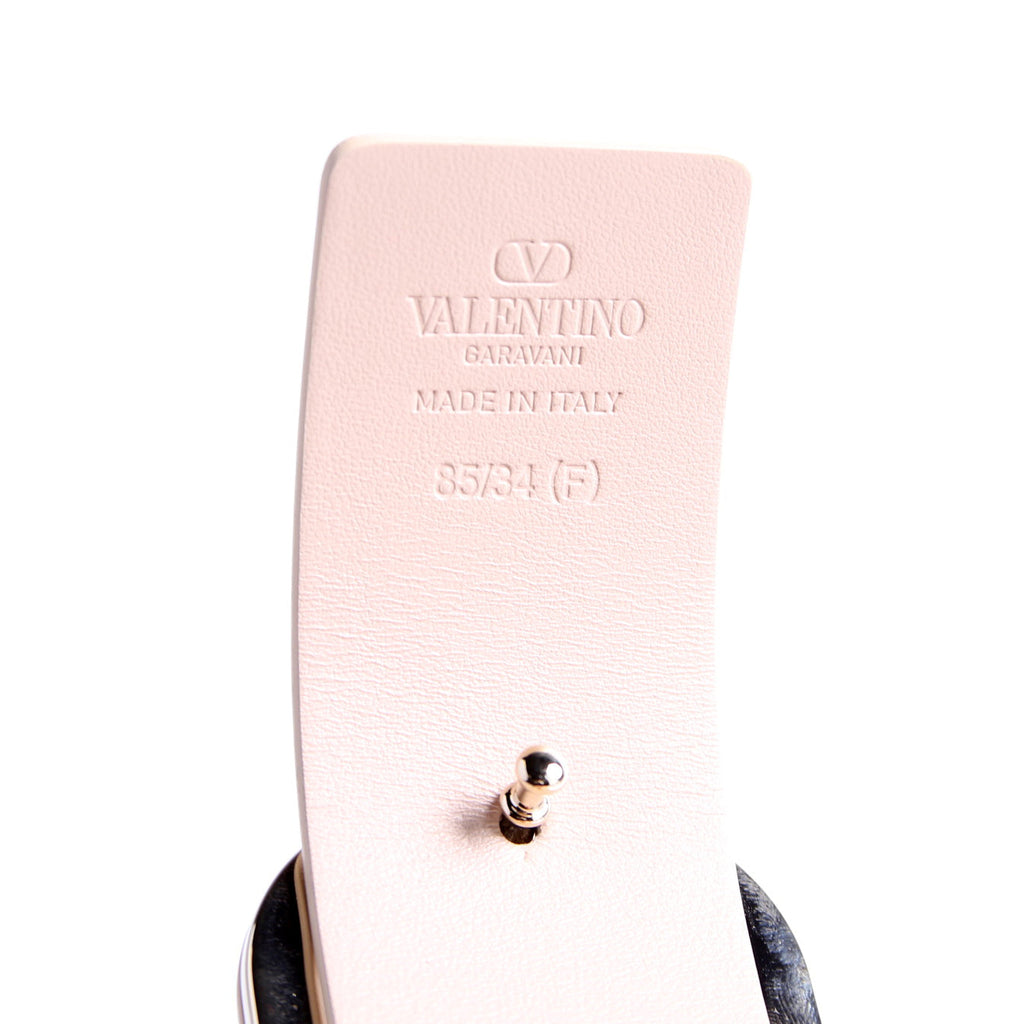 VLogo Thin Leather Belt Size 85/34 Beige
