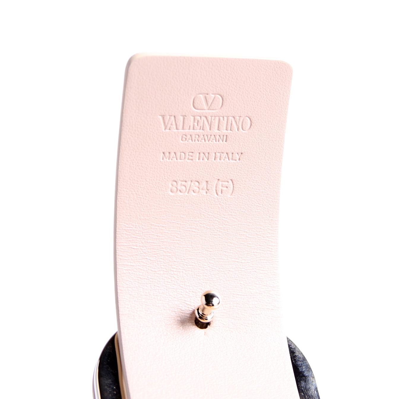 VLogo Thin Leather Belt Size 85/34 Beige