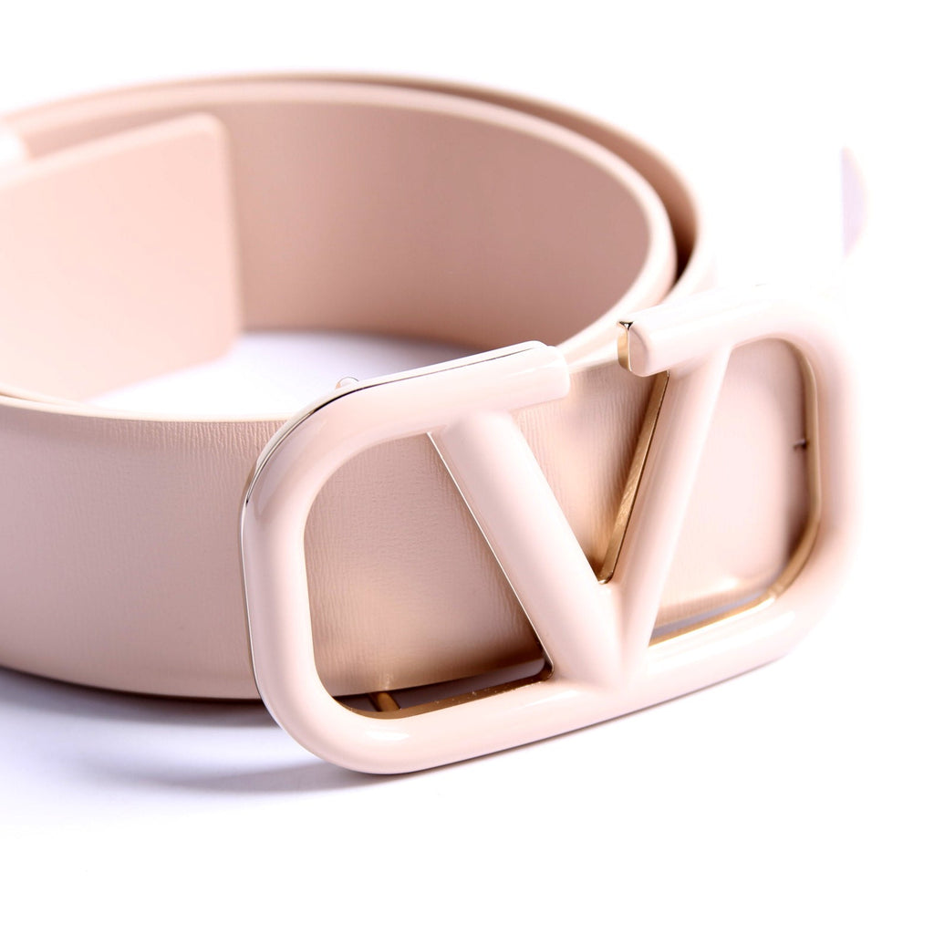 VLogo Thin Leather Belt Size 85/34 Beige