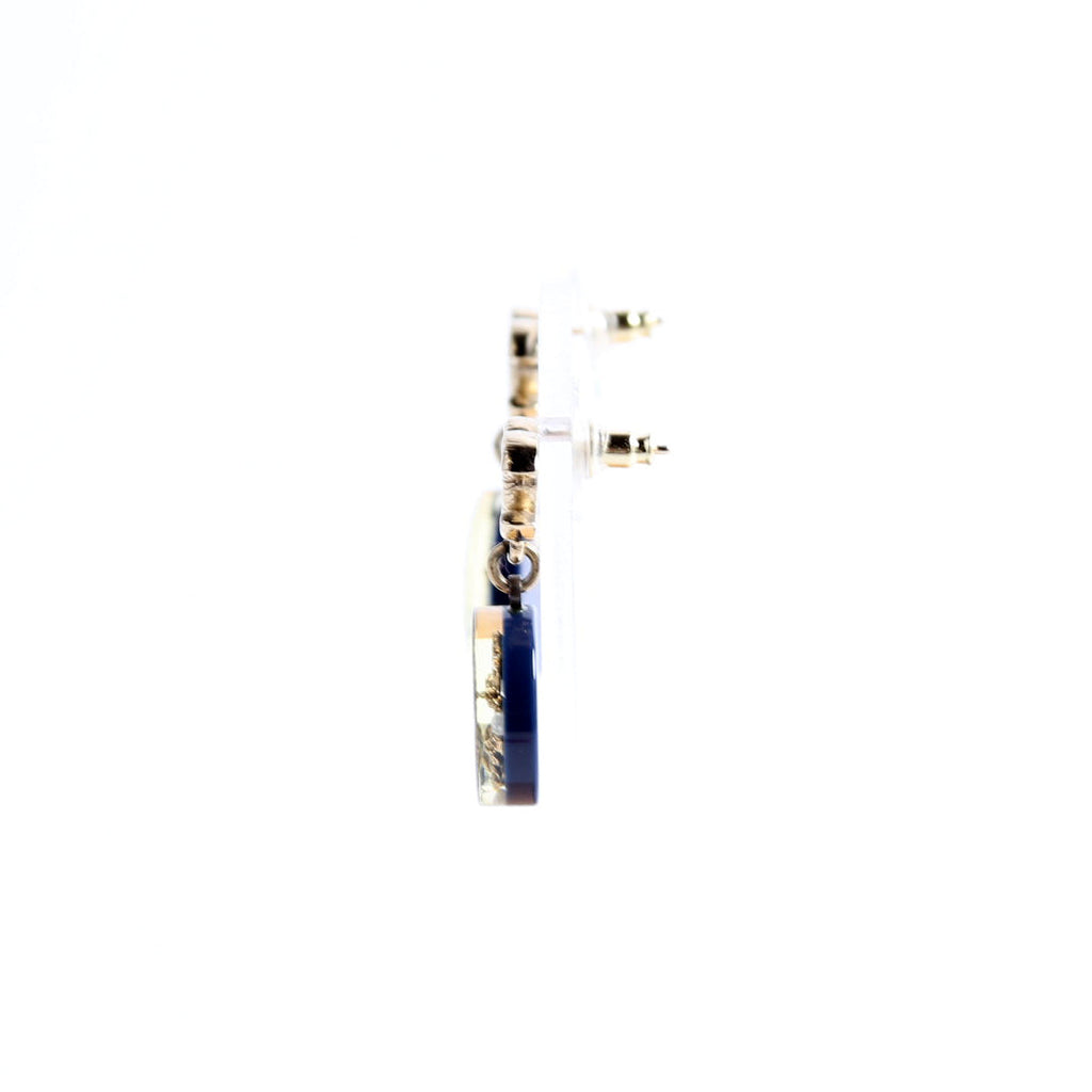 CC Sailing Drop Earrings Navy/Gold