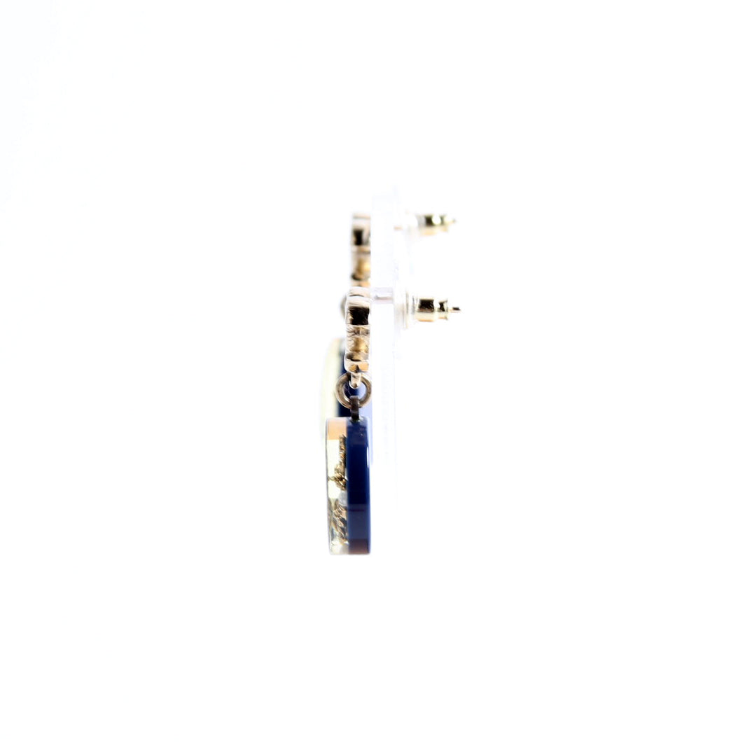 CC Sailing Drop Earrings Navy/Gold