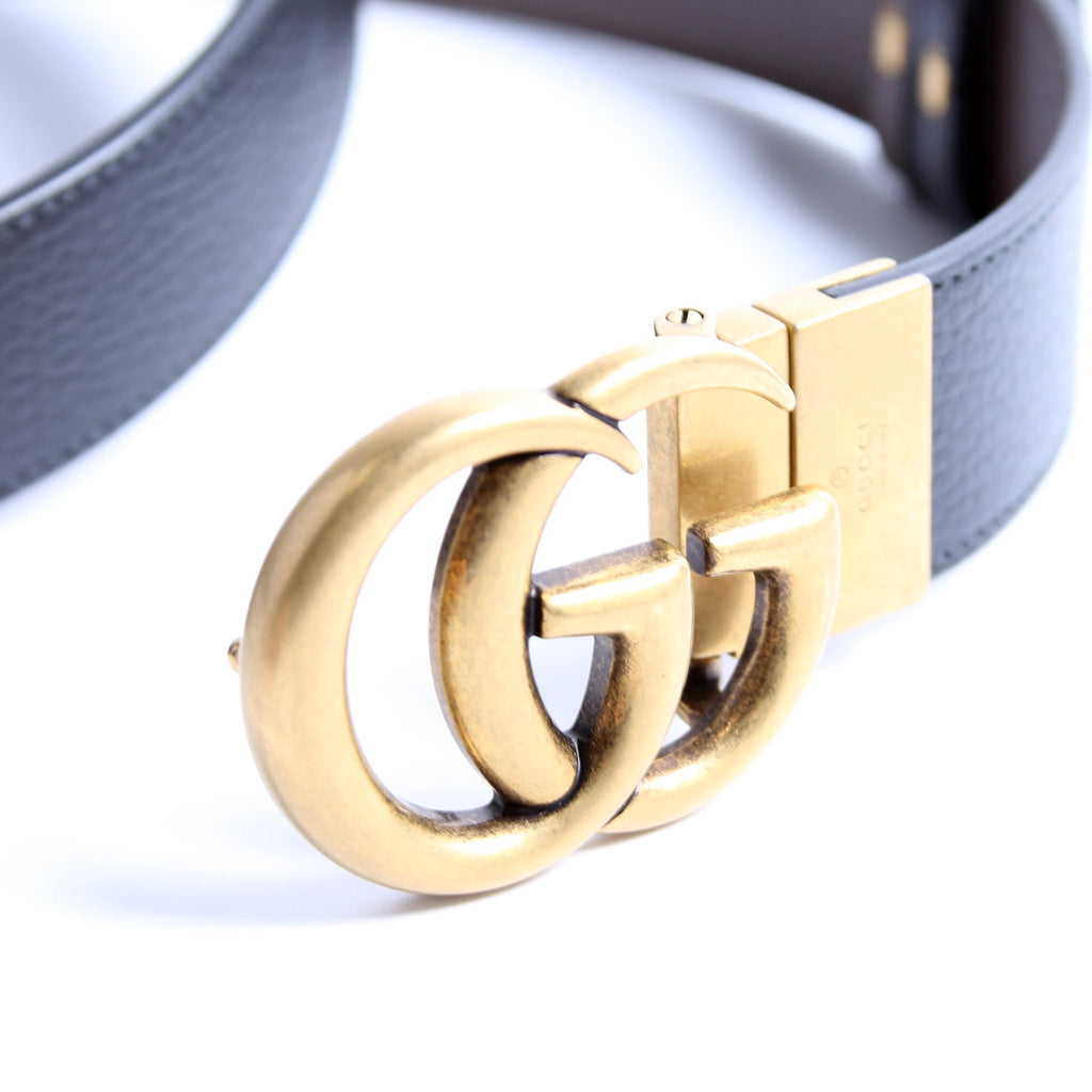 627055 Marmont Reversible Leather Belt Size 100/40 Black/Brown
