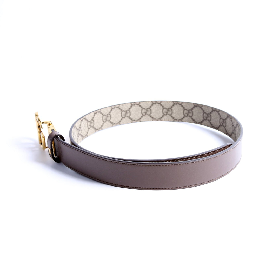 659417 GG Marmont Reversible Leather Belt Size 80/32 Beige/Brown