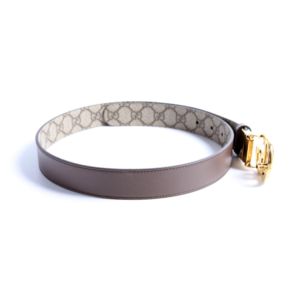 659417 GG Marmont Reversible Leather Belt Size 80/32 Beige/Brown