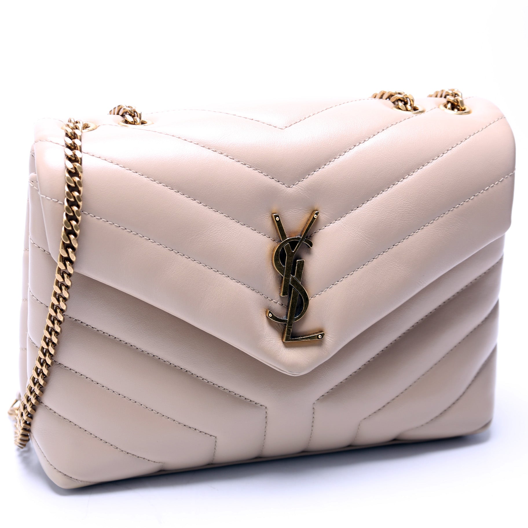 Loulou Satchel Small Beige