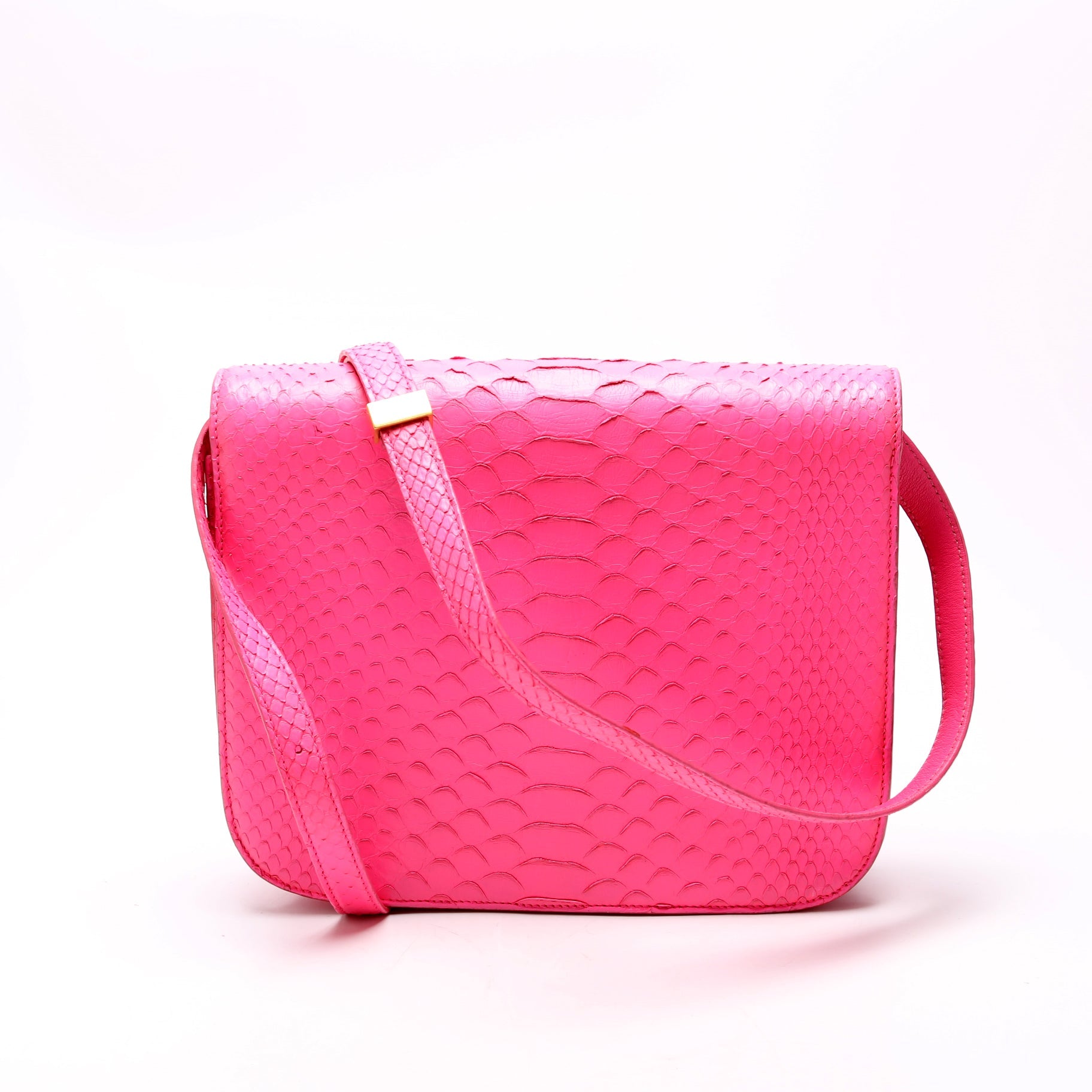 Classic Box Bag Python Medium Pink