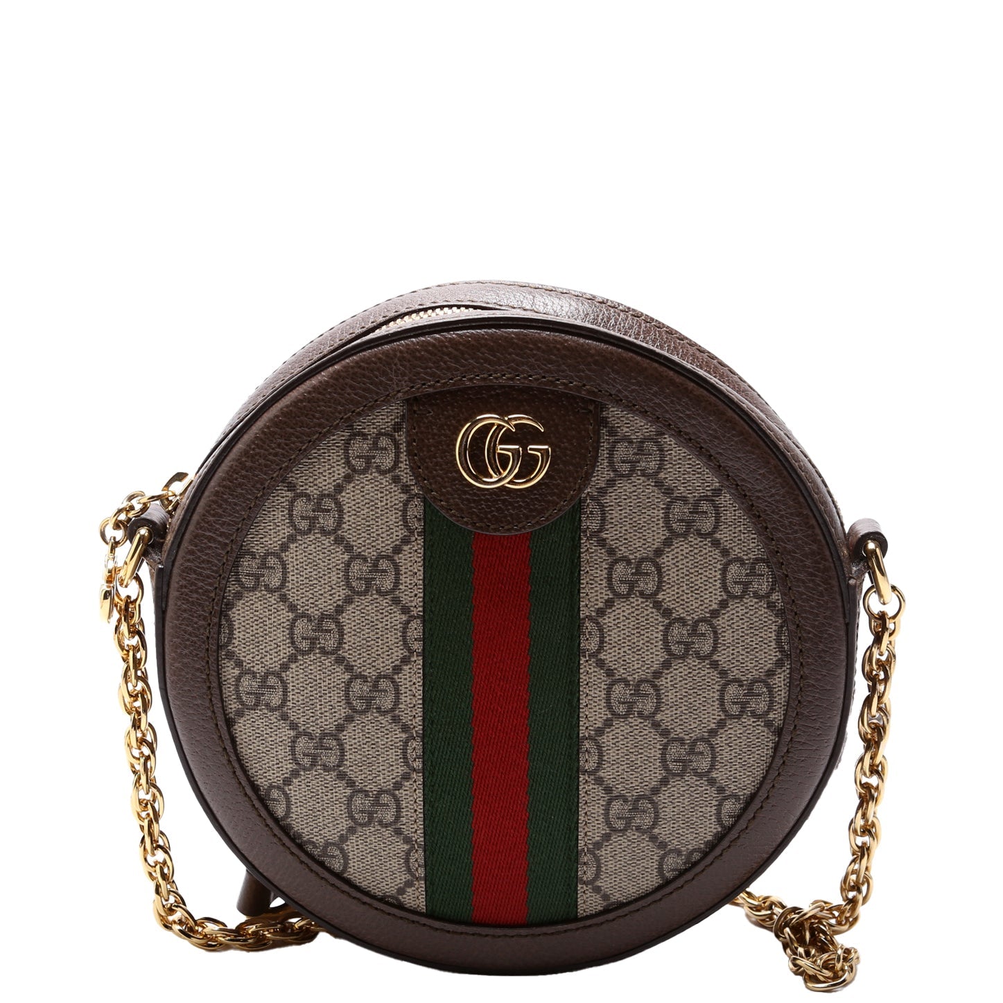 550618 Ophidia Leather Round Small Crossbody