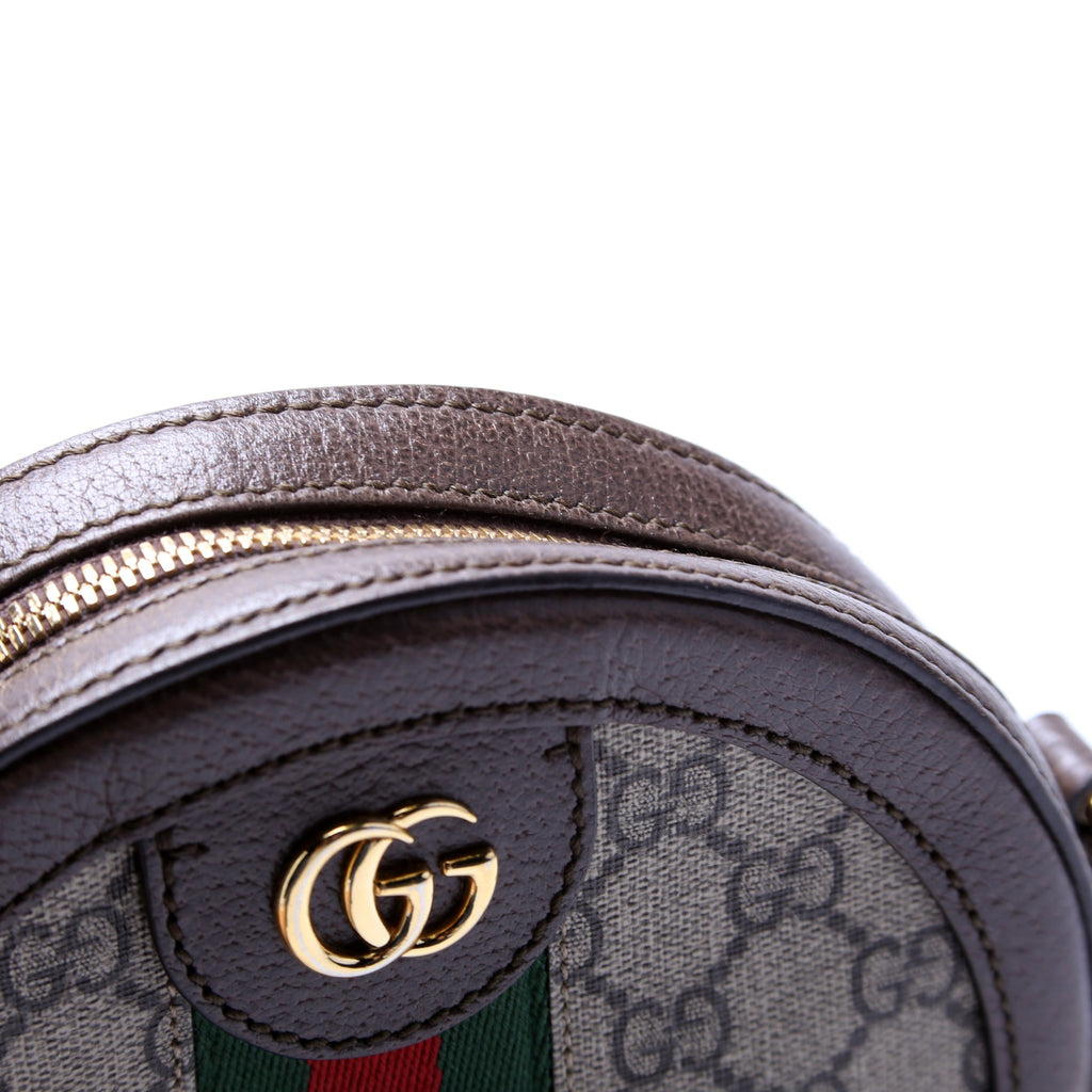 550618 Ophidia Leather Round Small Crossbody
