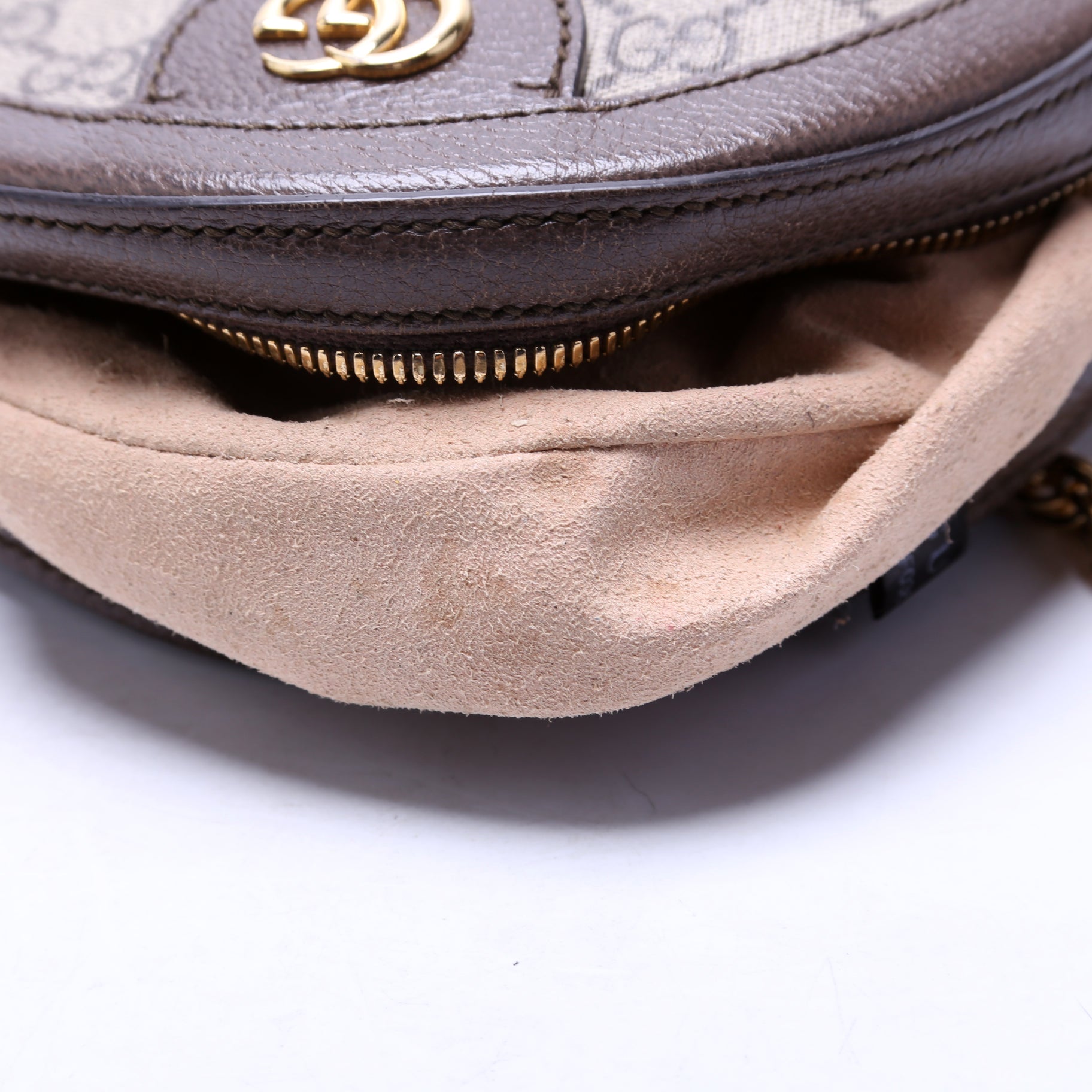 550618 Ophidia Leather Round Small Crossbody