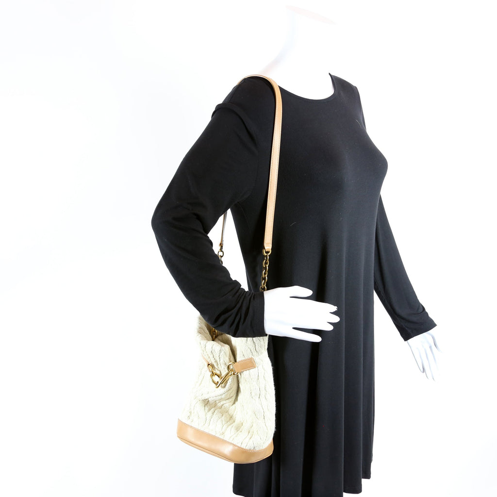 Le Maillon Bucket Knit/Calfskin Beige
