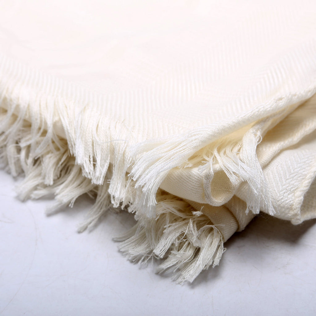 New Libris Stole Cashmere/Silk Scarf White