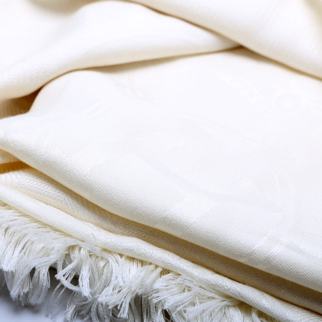 New Libris Stole Cashmere/Silk Scarf White