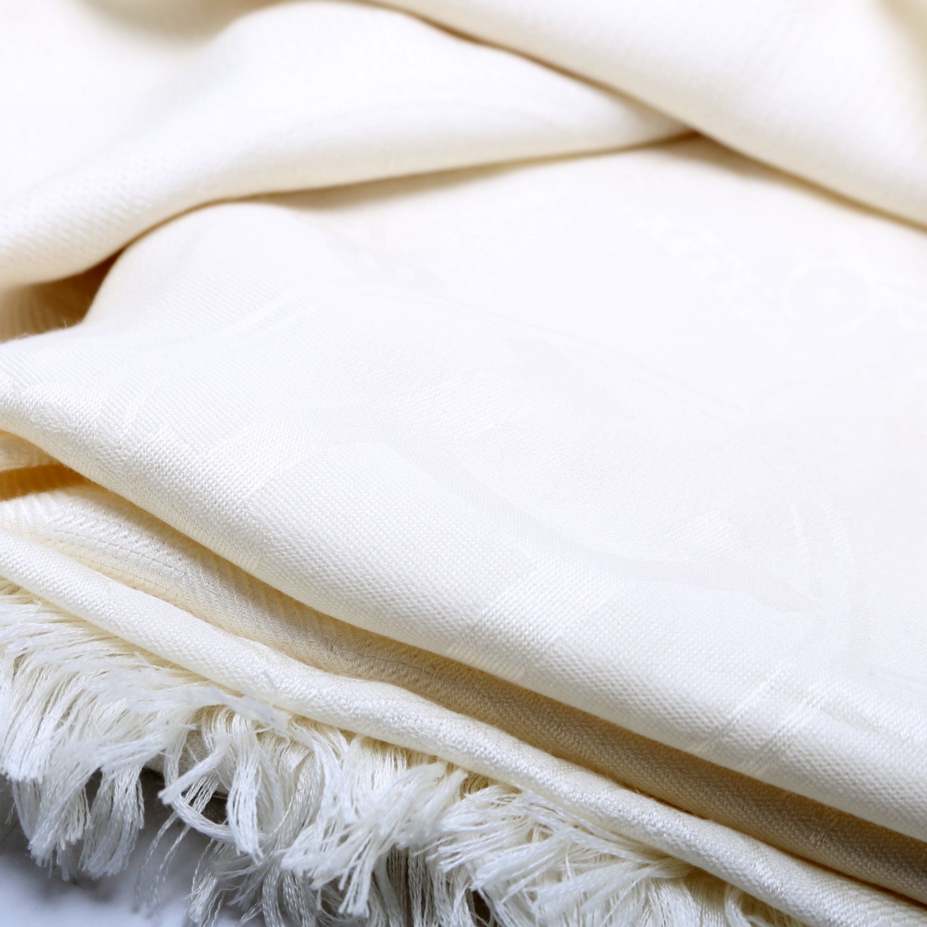 New Libris Stole Cashmere/Silk Scarf White