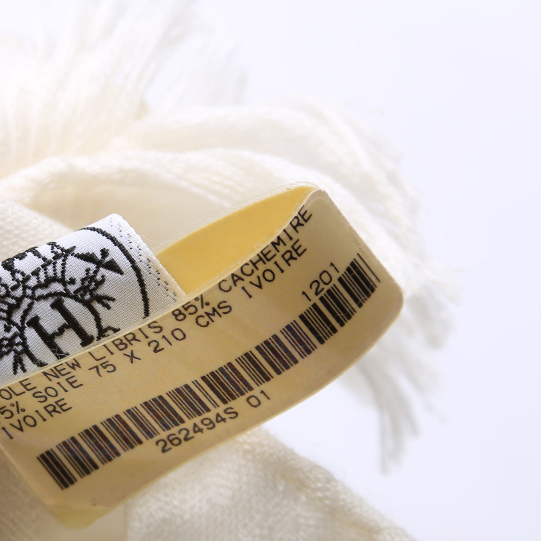 New Libris Stole Cashmere/Silk Scarf White