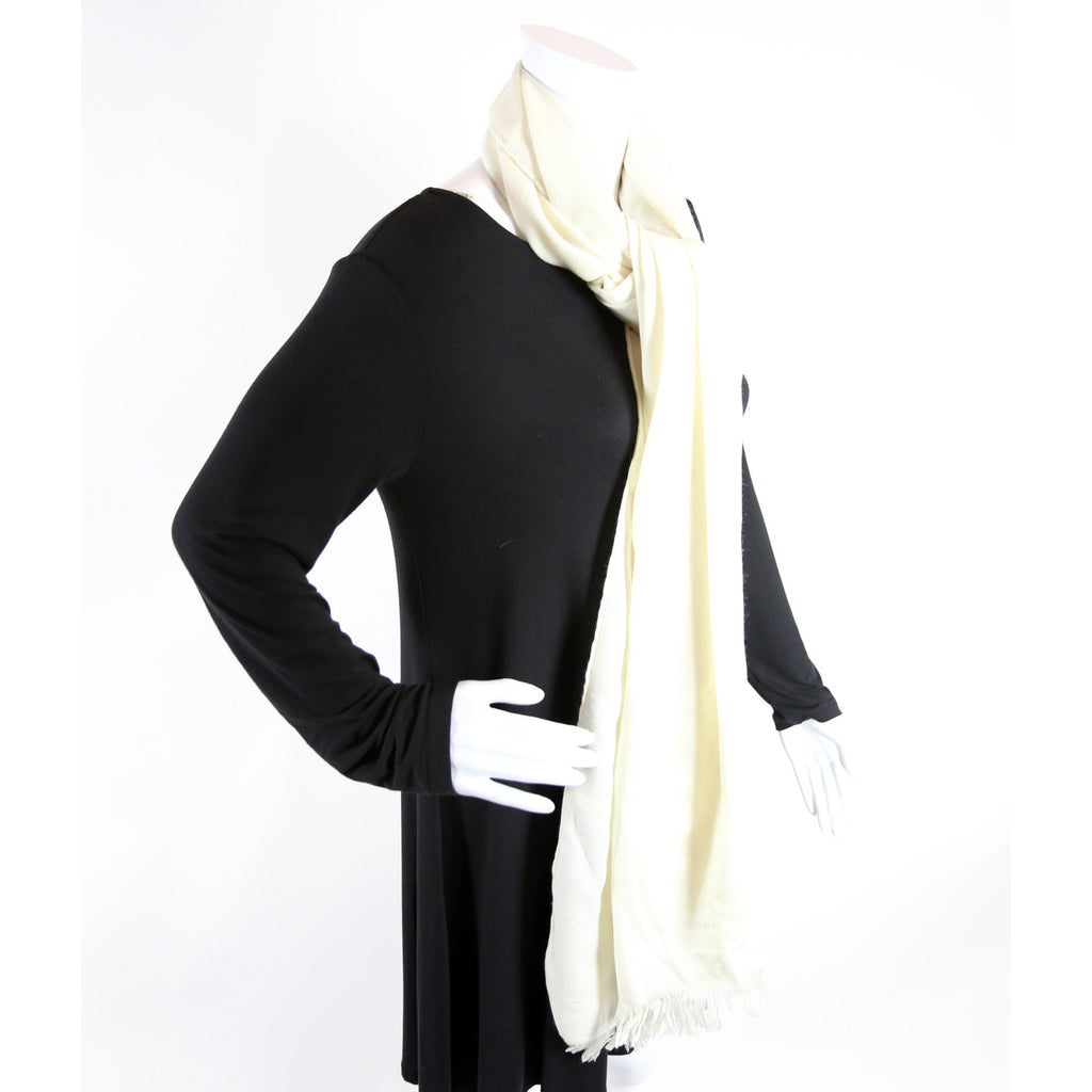 New Libris Stole Cashmere/Silk Scarf White