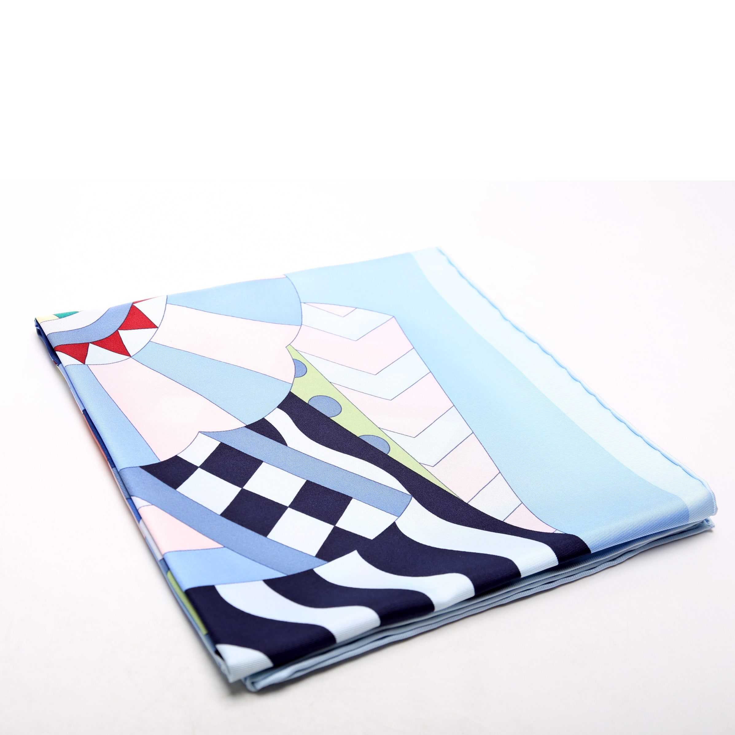 Cheval De Fete 90CM Silk Scarf Blue