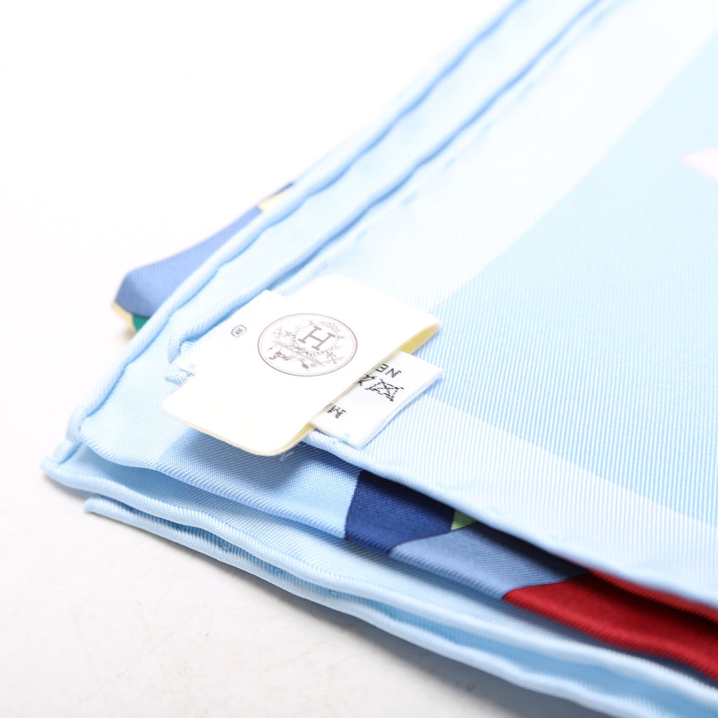 Cheval De Fete 90CM Silk Scarf Blue