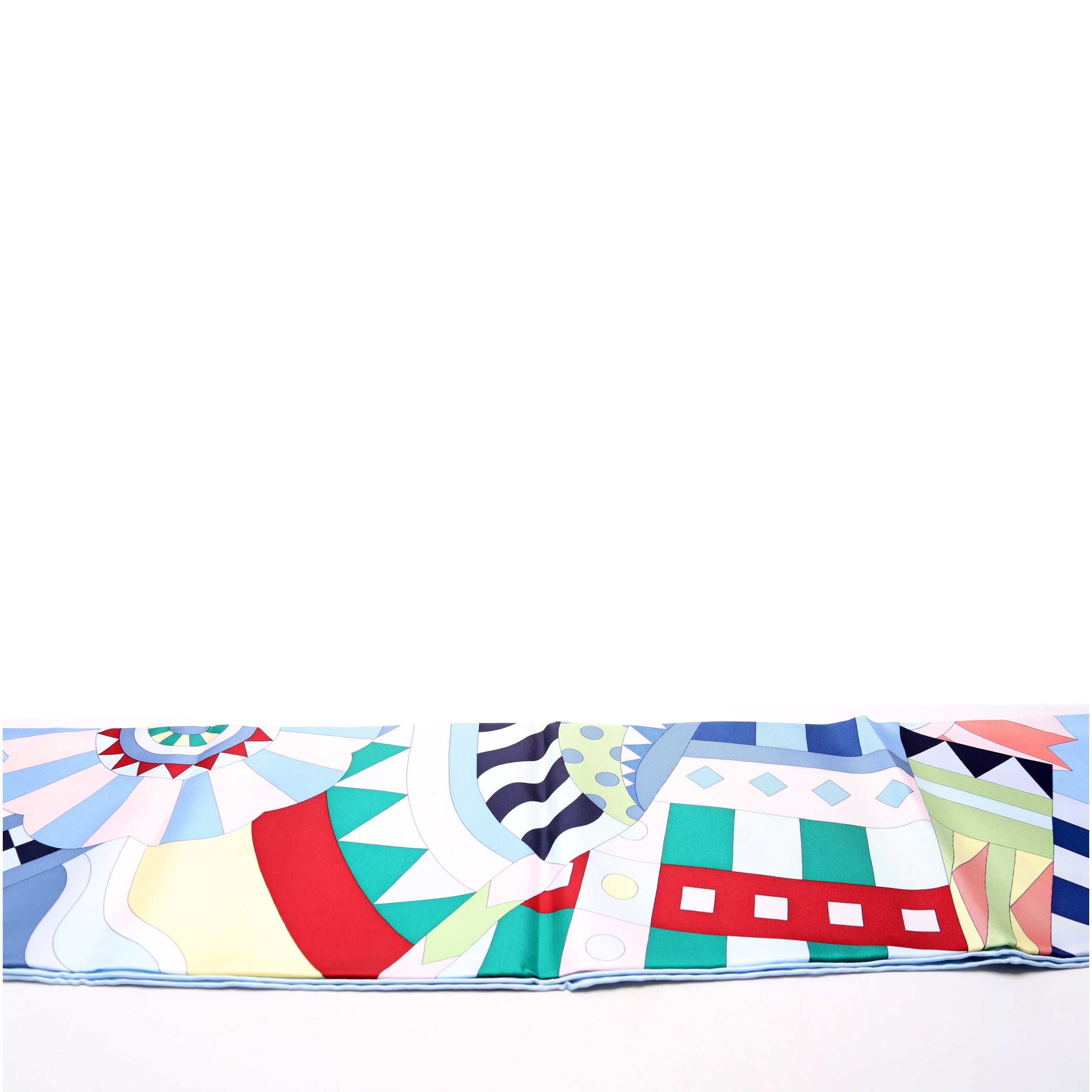 Cheval De Fete 90CM Silk Scarf Blue