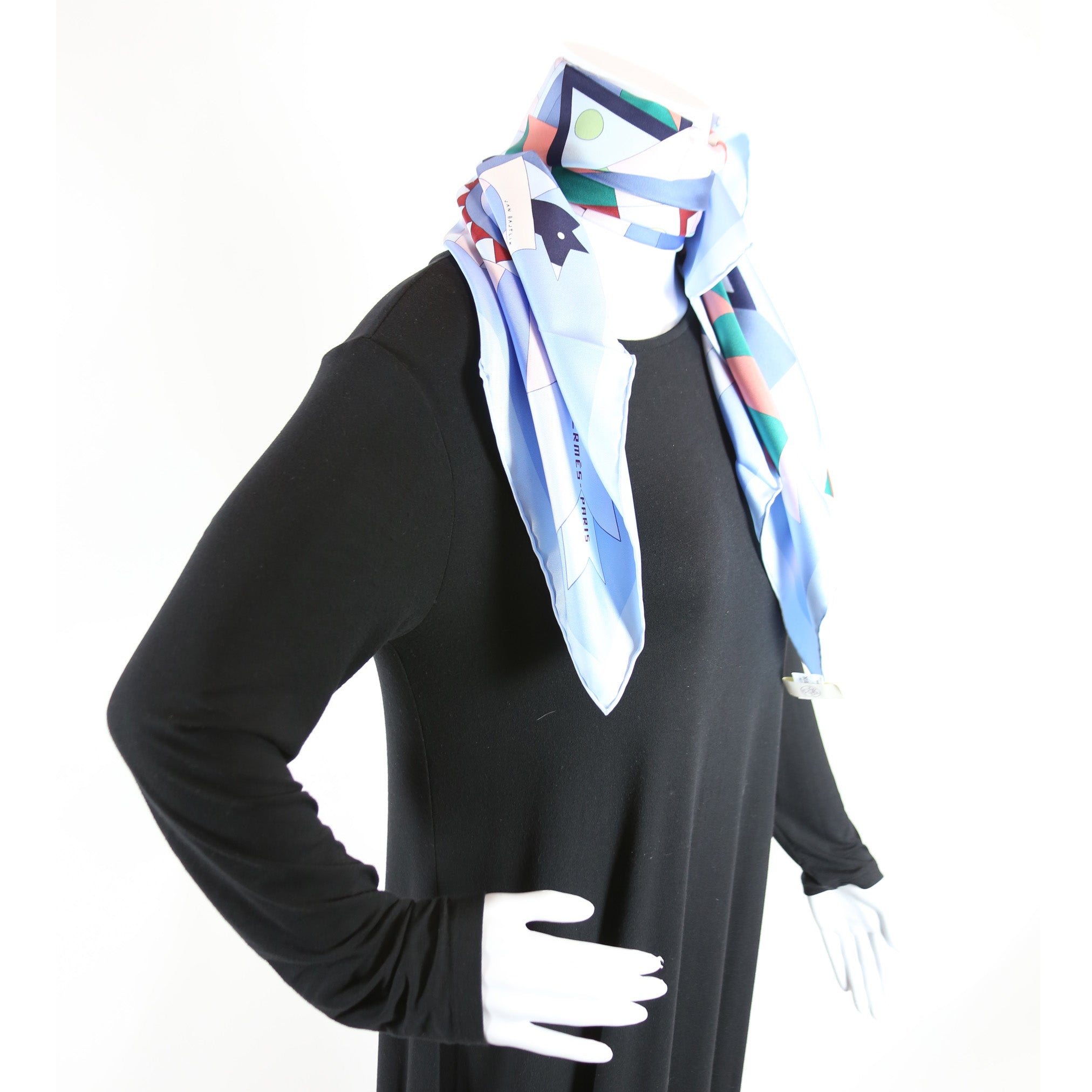 Cheval De Fete 90CM Silk Scarf Blue