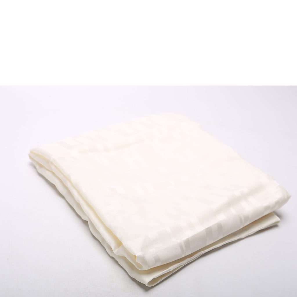 Echarpe Faconnee Grand Silk Scarf White