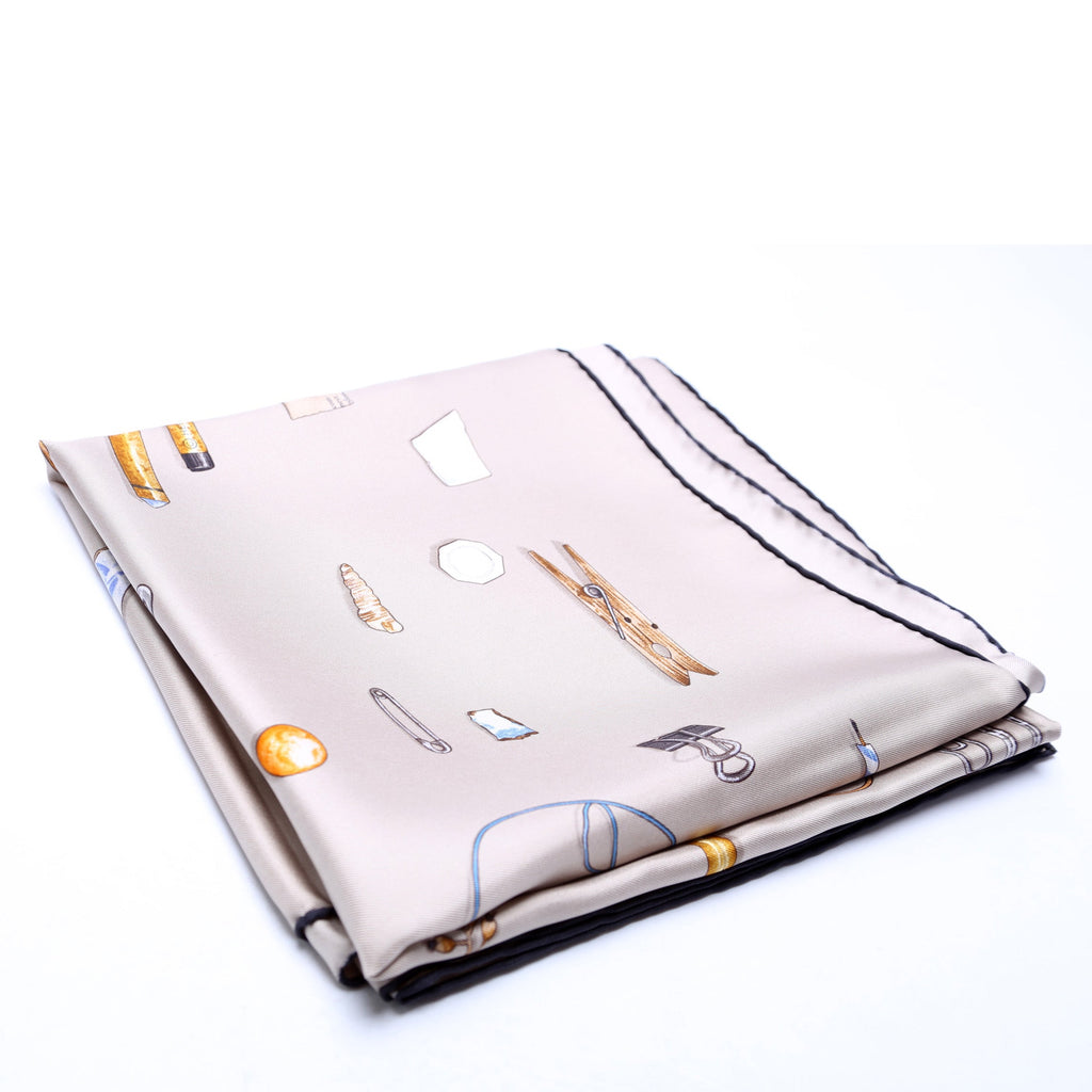 In The Pocket 90CM Silk Scarf Grey