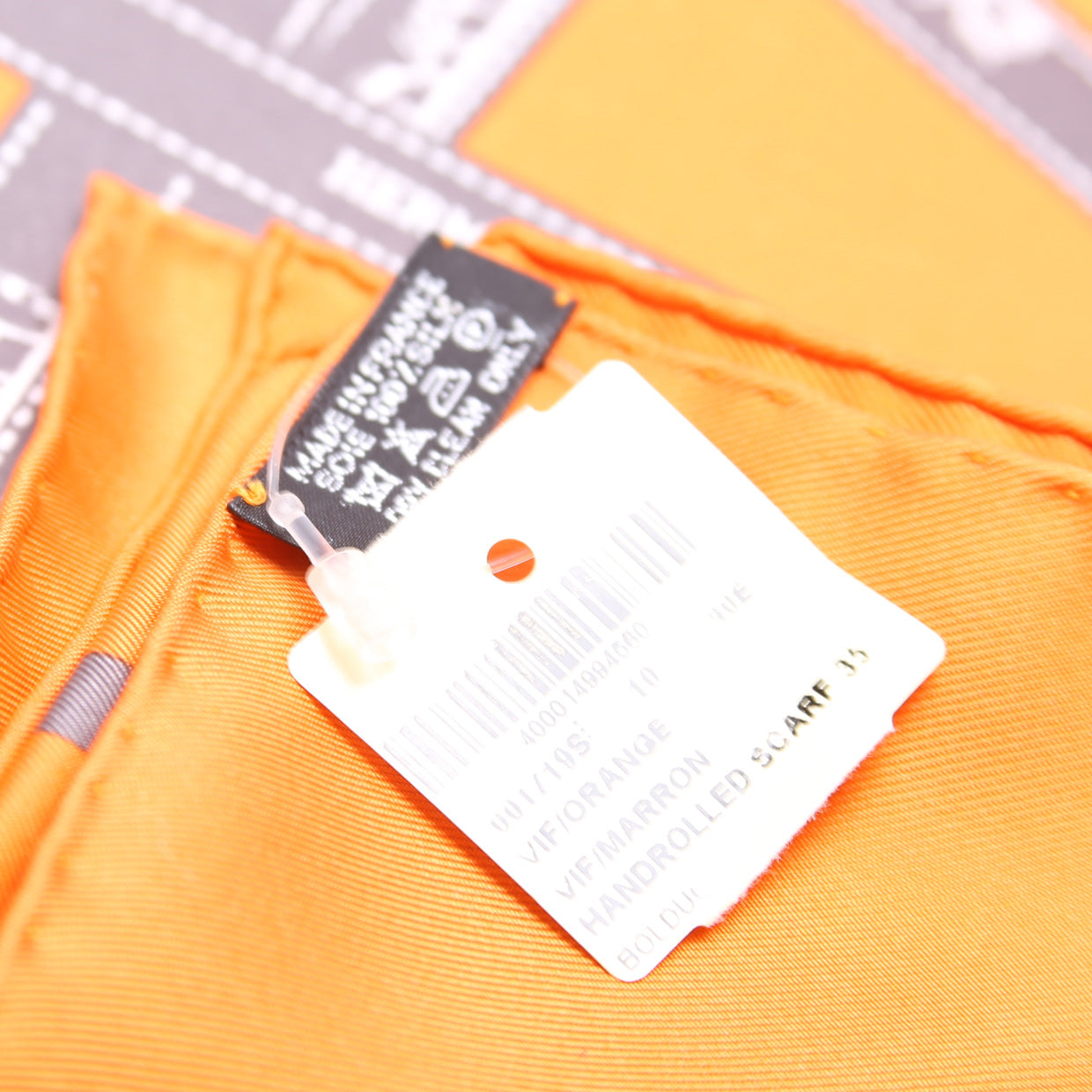 Bolduc 90CM Silk Scarf Orange