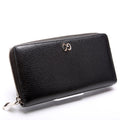 473928 Leather Zip Around Wallet Black