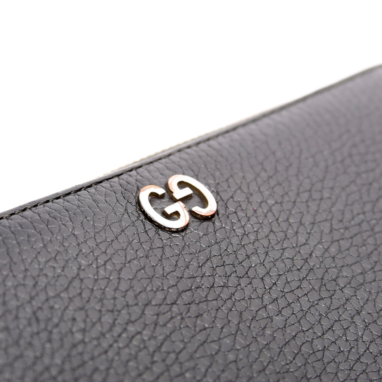 473928 Leather Zip Around Wallet Black