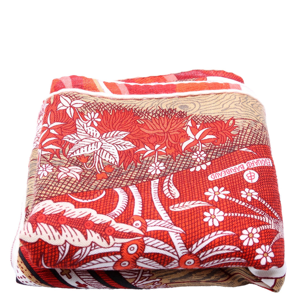 Acte III Scene I La Clairier 140CM Cashmere/Silk Scarf Red