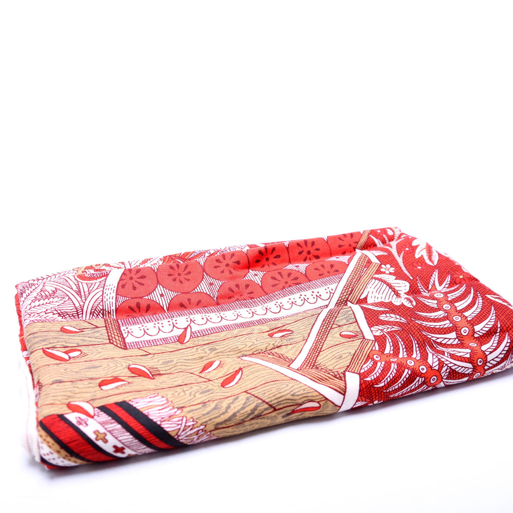 Acte III Scene I La Clairier 140CM Cashmere/Silk Scarf Red