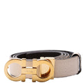 Gancini Buckle Reversible Leather Belt Size 85/34 Beige/Black