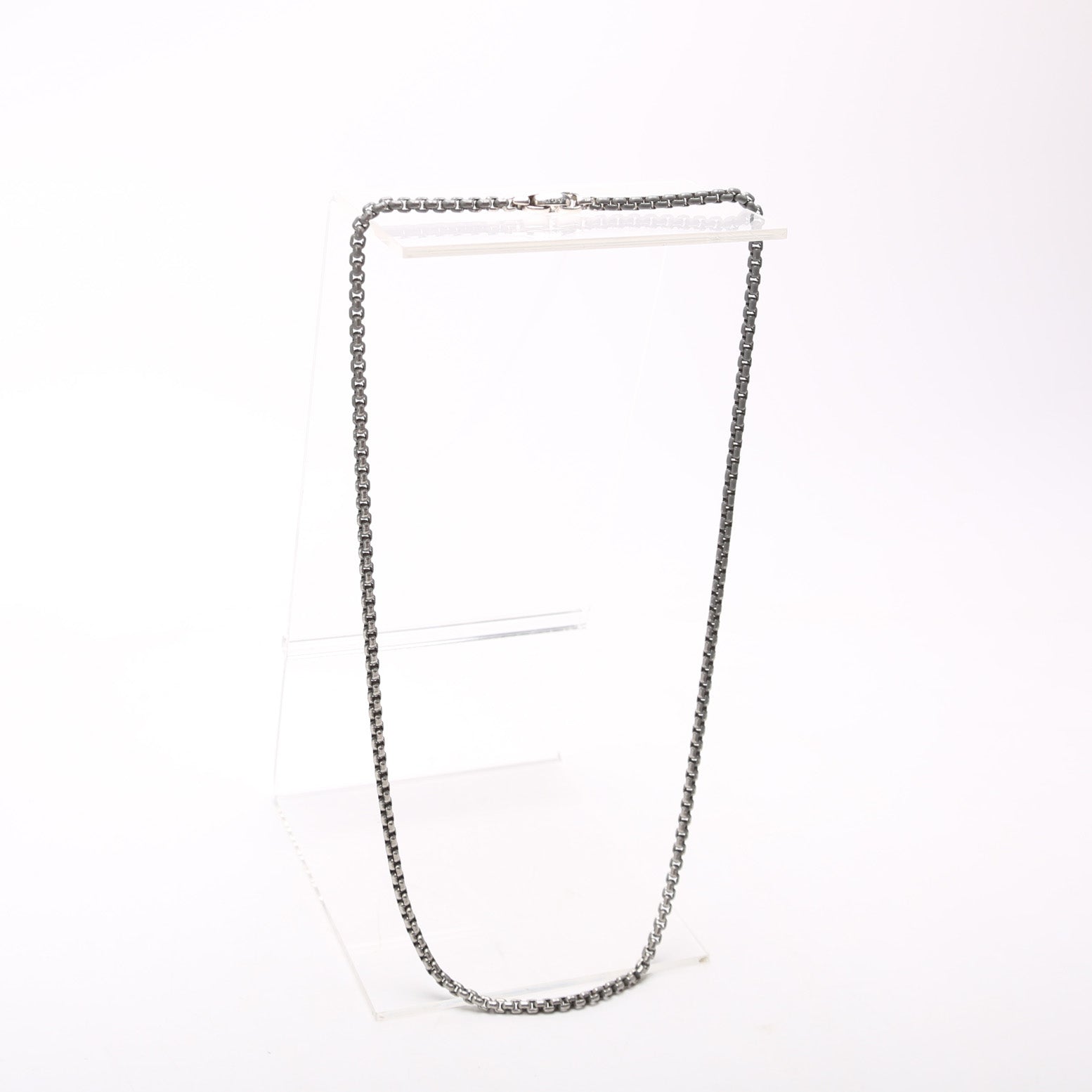 Box Chain Stainless Necklace Grey