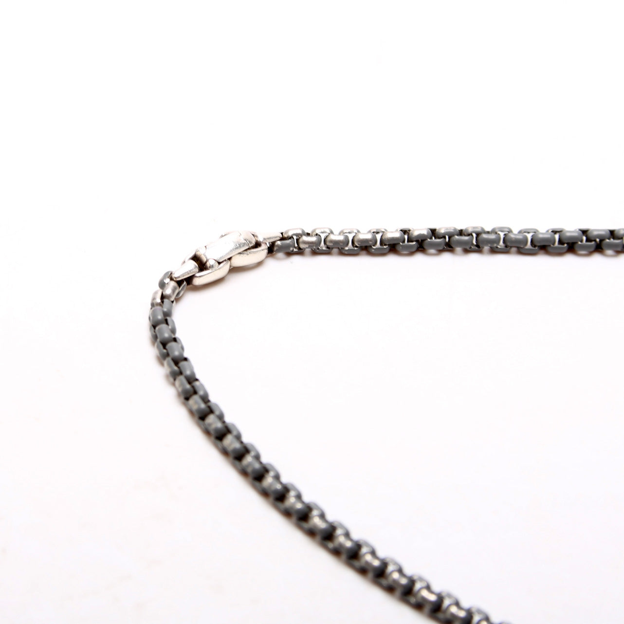Box Chain Stainless Necklace Grey