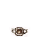 Petite Albion Ring Smoky Quartz/Diamonds/925 Size 7.5