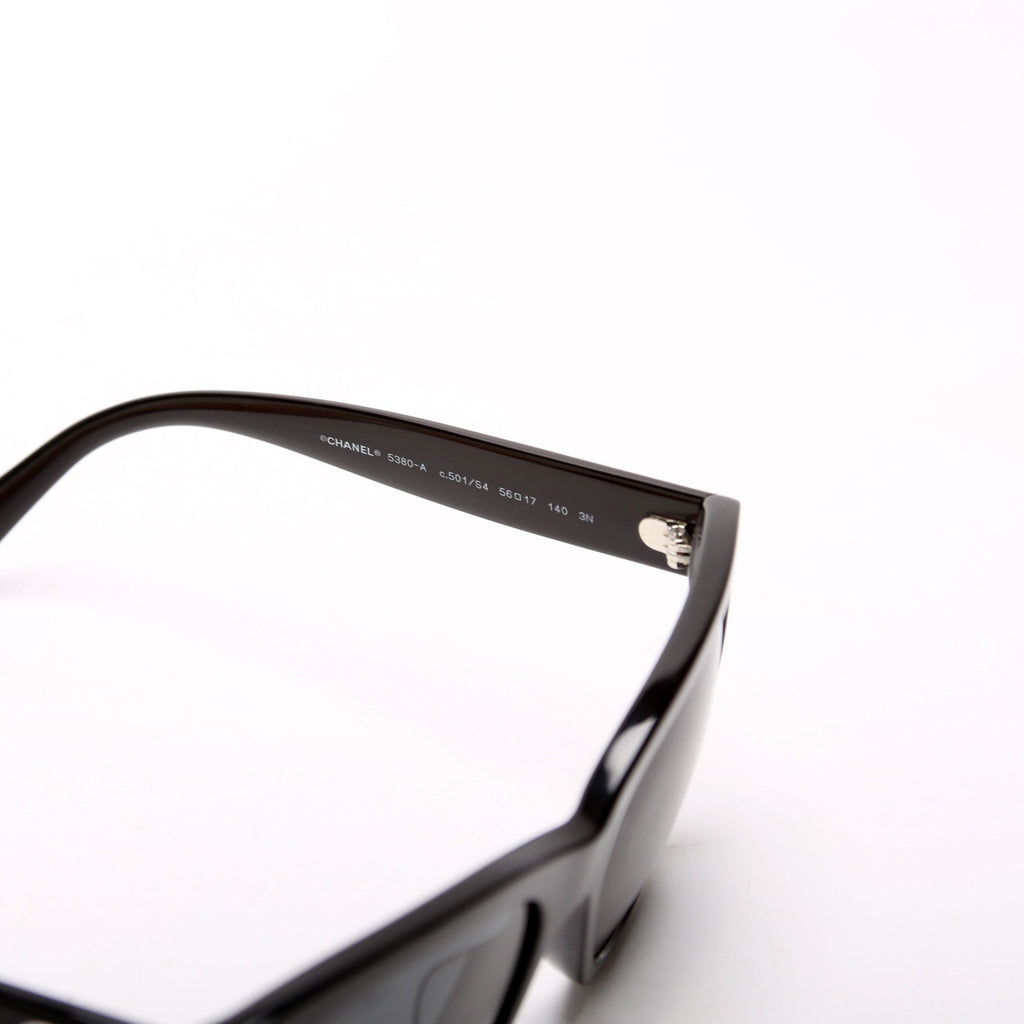 5380-A CC Square Acetate Sunglasses Black
