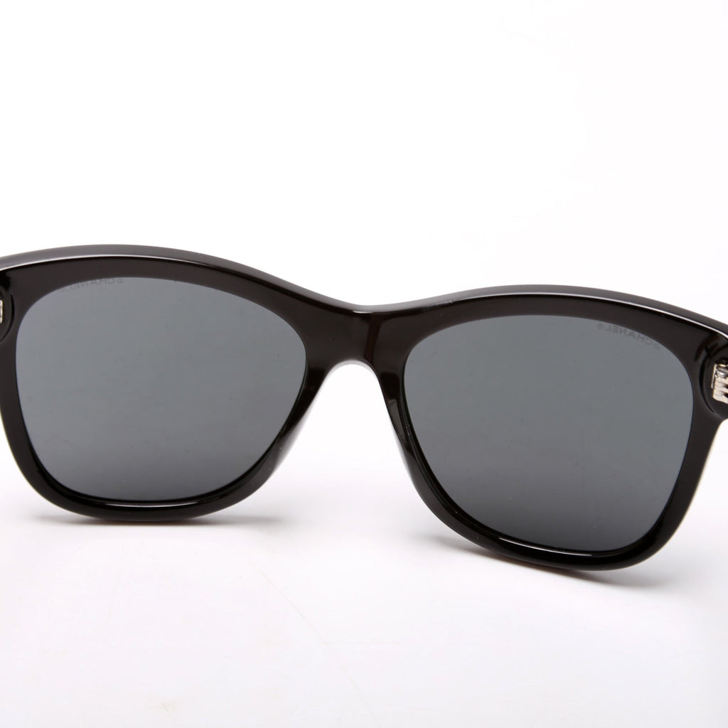 5380-A CC Square Acetate Sunglasses Black