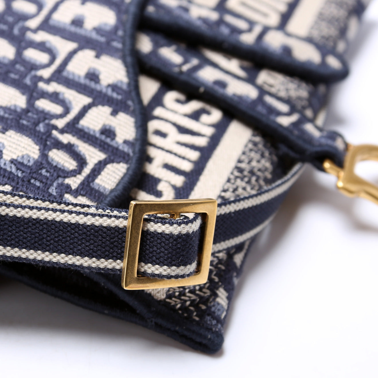 Slim Saddle Belt Bag Oblique Navy